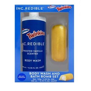 INC.redible Twinkies Body Wash 500mL & Bath Bomb 120g Gift Set Frosted Vanilla